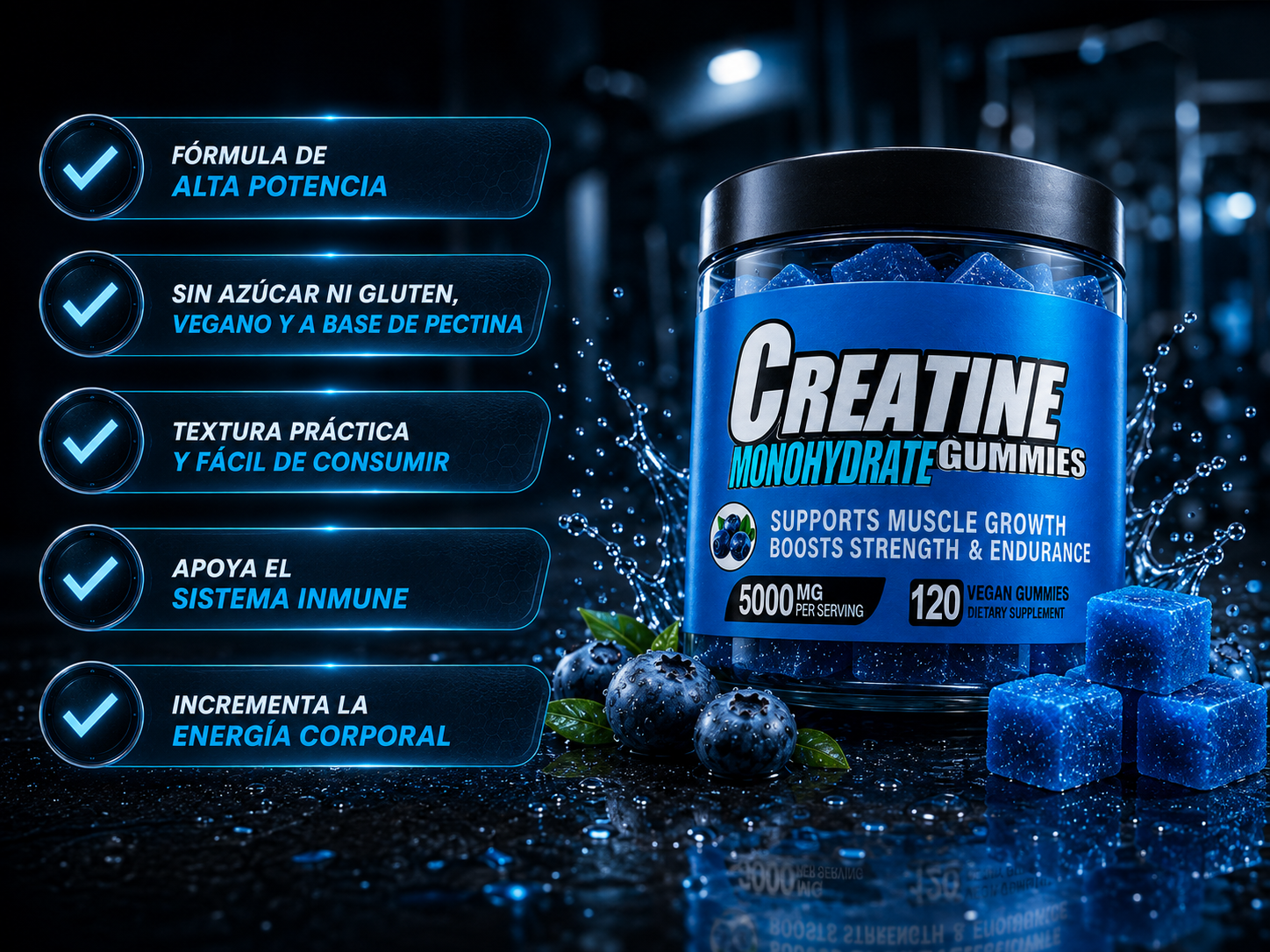 Masticables Sabor Arandano, 120 Uni 5g