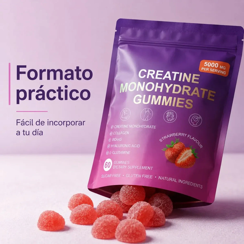 Creatina Monohidratada En Gomitas Mujer Sabor Frutilla