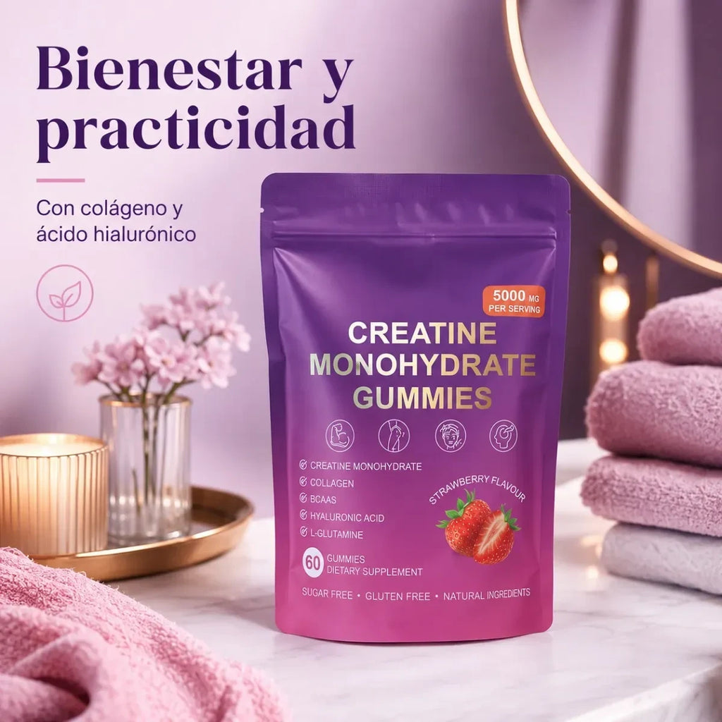 Creatina Monohidratada En Gomitas Mujer Sabor Frutilla